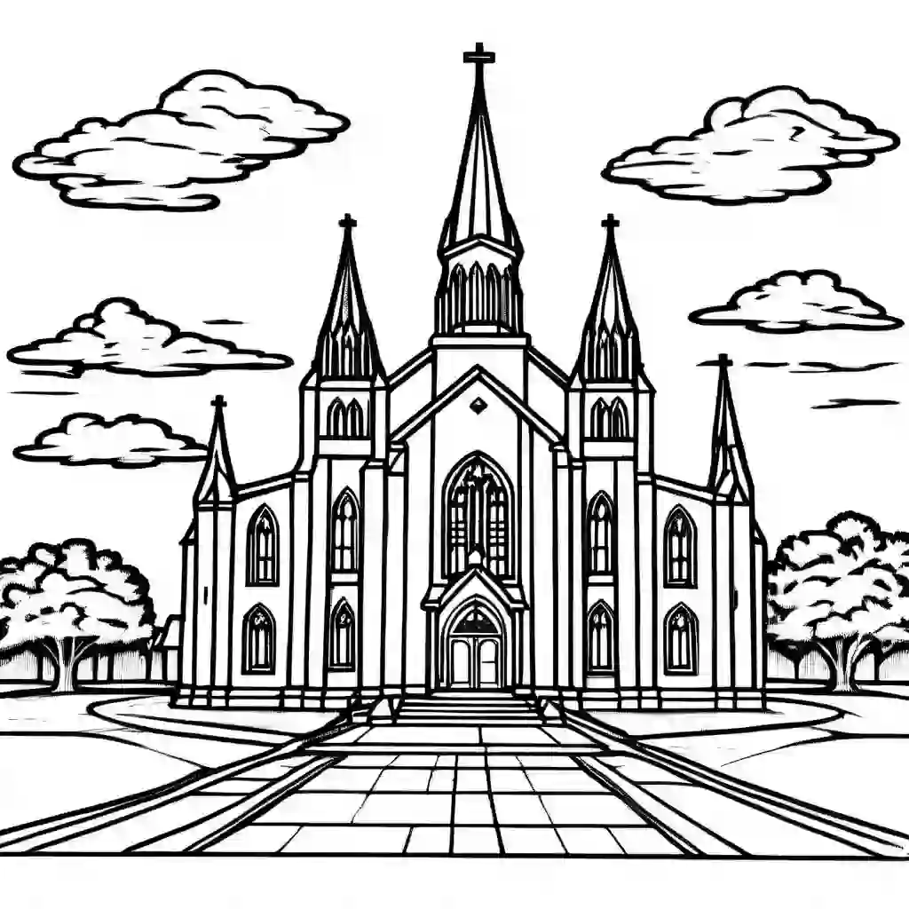 Churches coloring pages